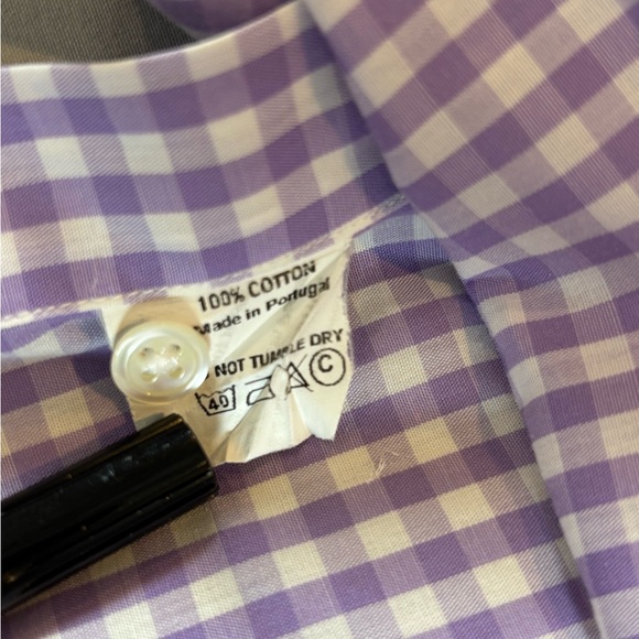 Psycho Bunny Button Down Shirt Men’s Xl Purple Gingham Plaid Single Needle - Picture 8 of 8